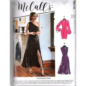 McCall's M8142 Misses 6 to 14 Off The Shoulder Dress Sewing Pattern New